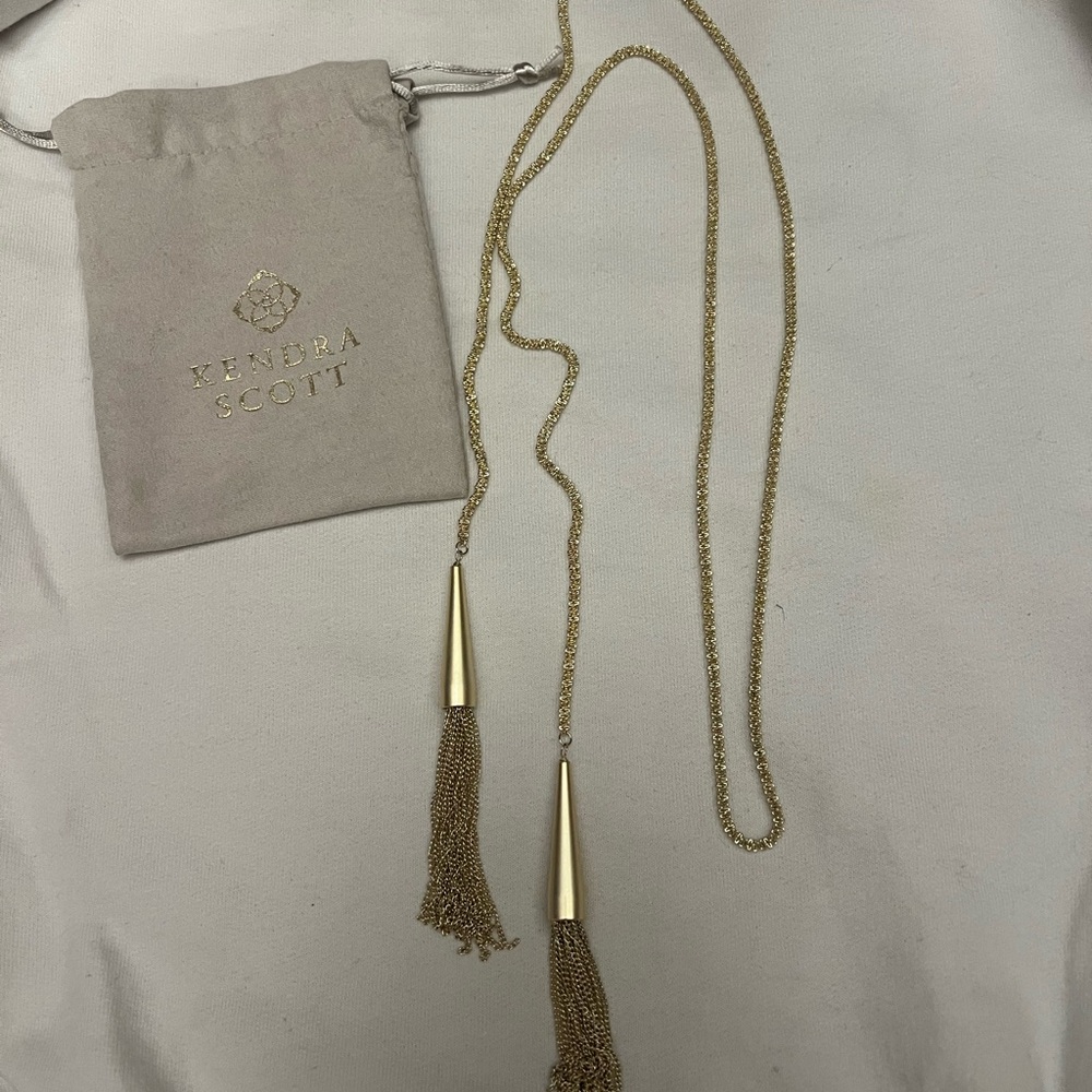 Kendra Scott Gold Lariat Necklace